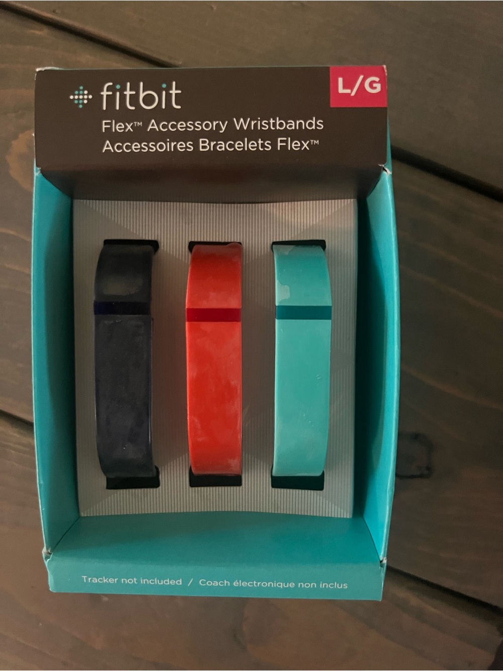 Fitbit Flex Accessory Wristbands 3 Pack Large Black Red Teal NWT
